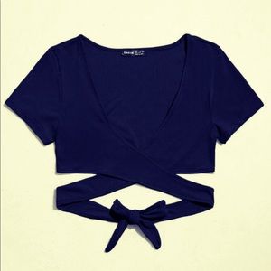 Shein navy blue crop top